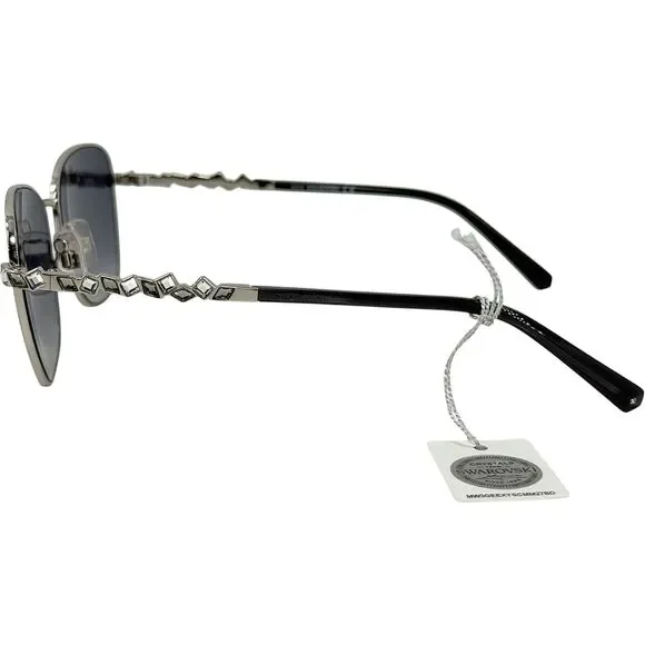 Swarovski SK0284 Womens Metal Sunglass 16C Shiny Palladium 57-16 Gray w Mirror Swarovski SK0284 Womens Metal Sunglass 16C Shiny Palladium  main image 2